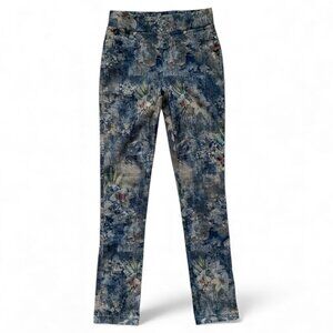 Joseph Ribkoff Denim Look Floral Pull On Pants Sz 6​